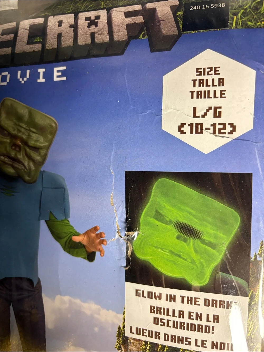 Minecraft Zombie Costume L (10-12) new